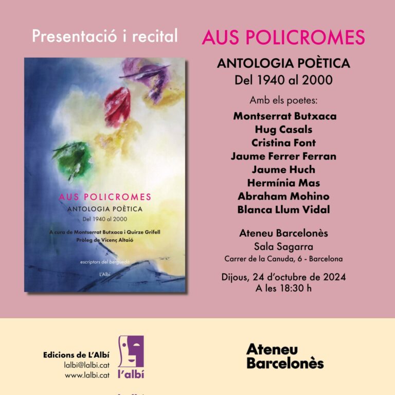 Presentació del llibre “Aus policromes”, a l’Ateneu Barcelonès.