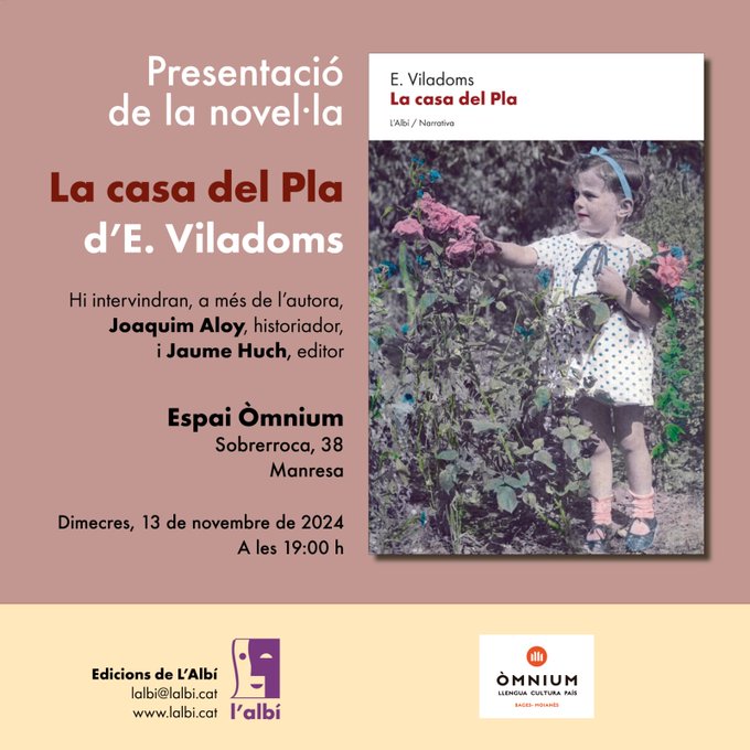 Presentació de la novel·la “La casa del Pla a Manresa”